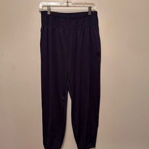 Smocked Waist Navy Jogger Pants